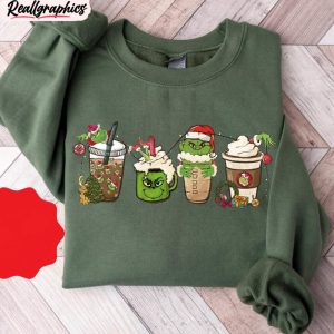 Grinch Coffee Christmas Shirt, Christmas Coffee Tank Top Unisex Hoodie