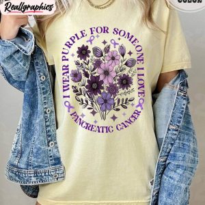 I Wear Purple For My Mom Pancreatic Cancer Shirt, Pancreatic Cancer Awareness Long Sleeve Unisex Hoodie