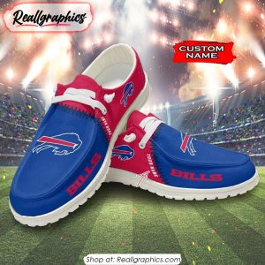 NFL Buffalo Bills Custom Name Hey Dude Shoes