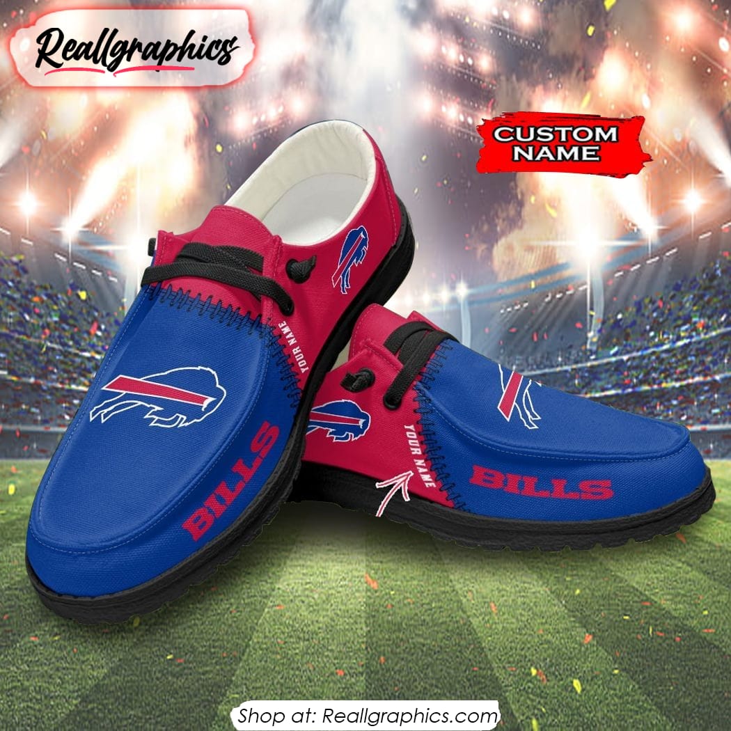 NFL Buffalo Bills Custom Name Hey Dude Shoes