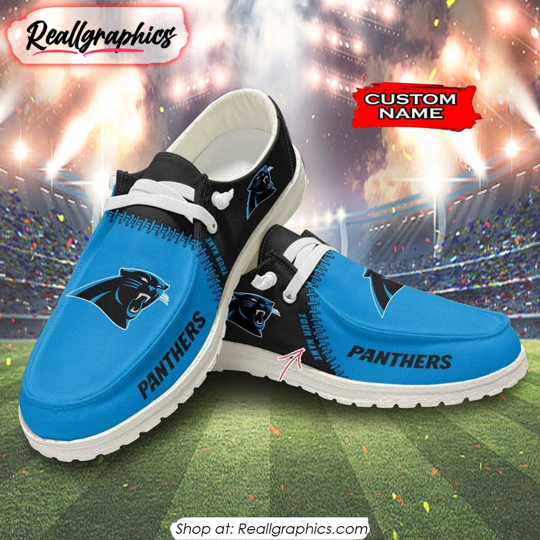 NFL Carolina Panthers Custom Name Hey Dude Shoes NFL Carolina Panthers Custom Name Hey Dude Shoes