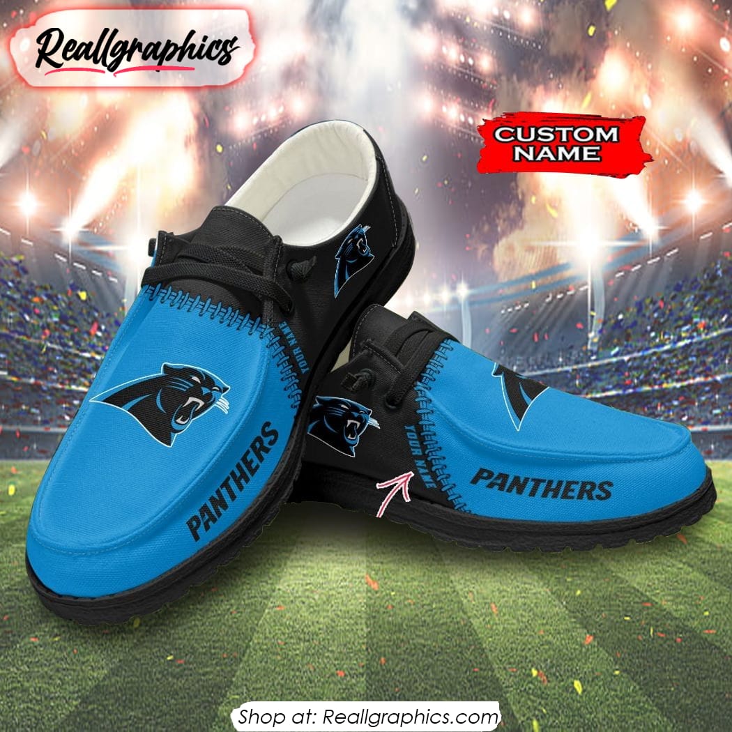 NFL Carolina Panthers Custom Name Hey Dude Shoes