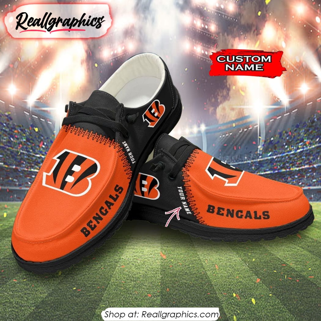 NFL Cincinnati Bengals Custom Name Hey Dude Shoes