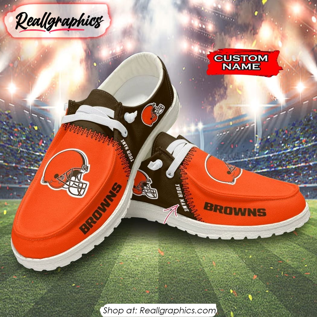 NFL Cleveland Browns Custom Name Hey Dude Shoes NFL Cleveland Browns Custom Name Hey Dude Shoes