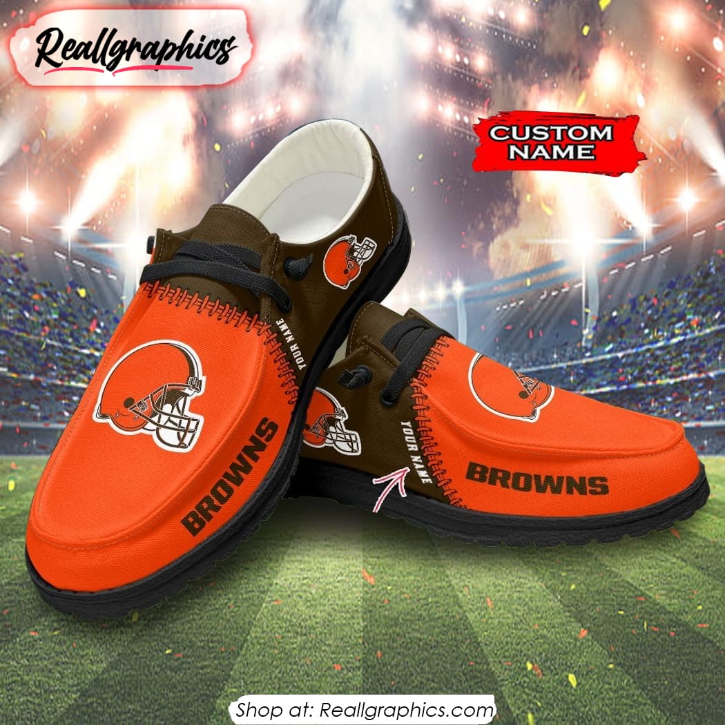 NFL Cleveland Browns Custom Name Hey Dude Shoes