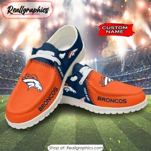 NFL Denver Broncos Custom Name Hey Dude Shoes