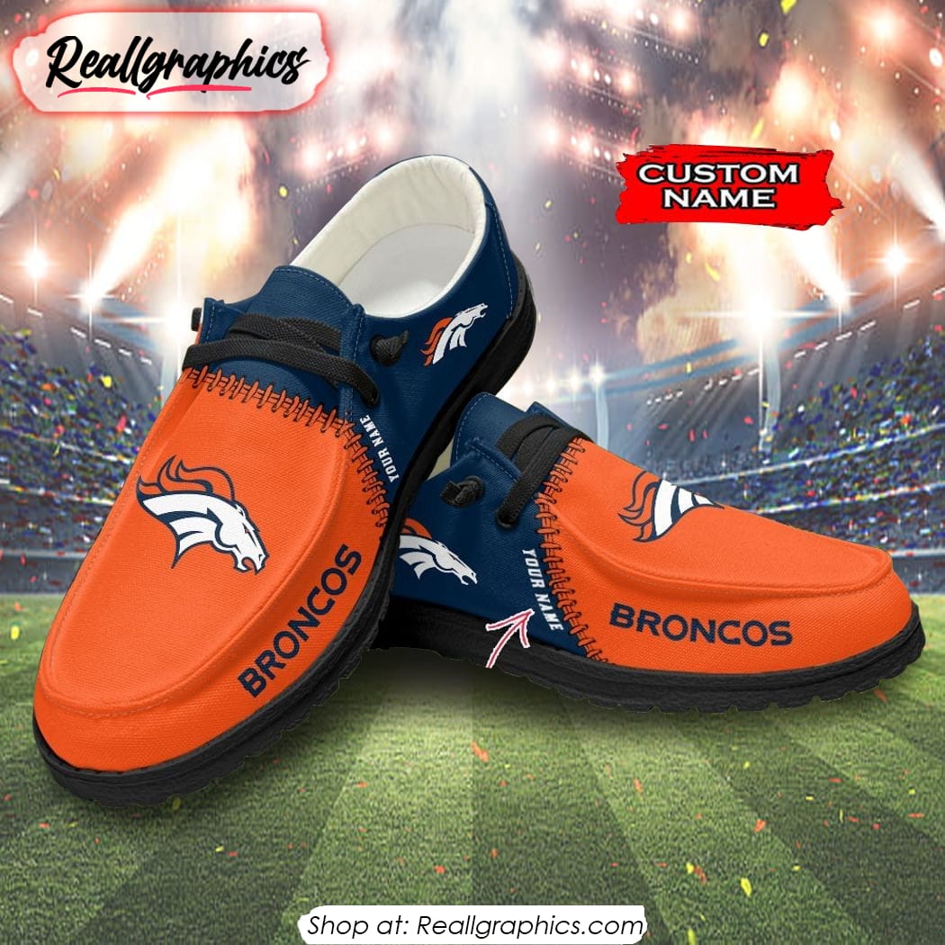 NFL Denver Broncos Custom Name Hey Dude Shoes
