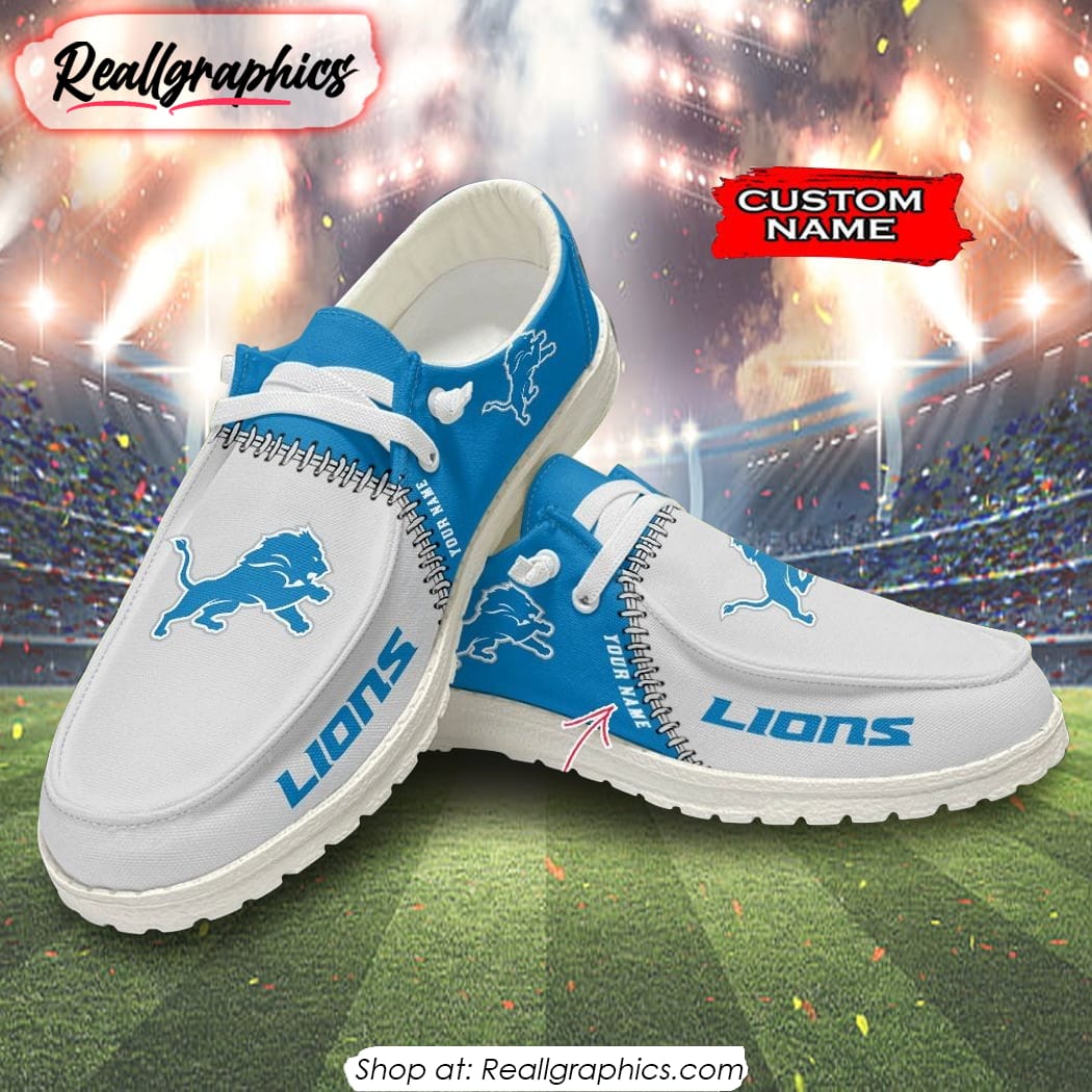 NFL Detroit Lions Custom Name Hey Dude Shoes NFL Detroit Lions Custom Name Hey Dude Shoes