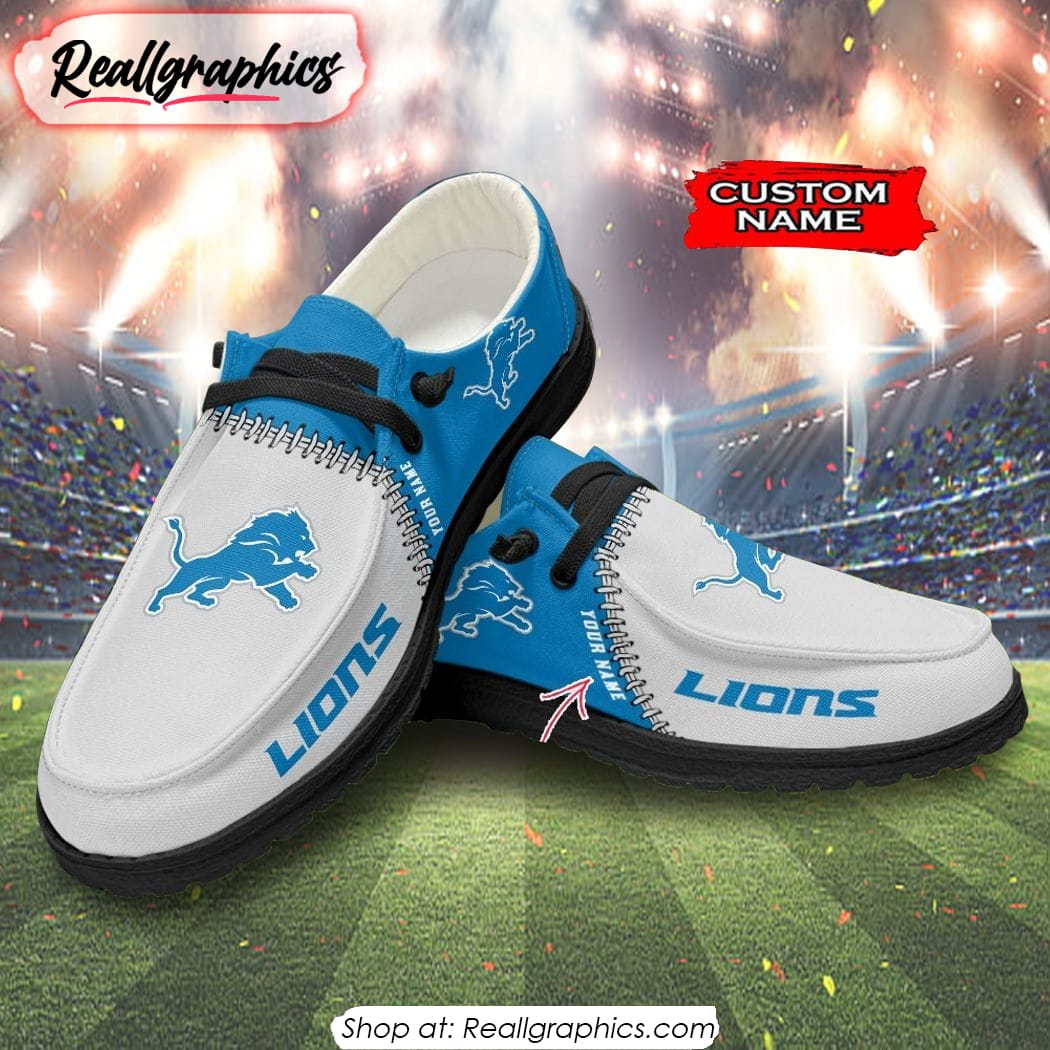 NFL Detroit Lions Custom Name Hey Dude Shoes