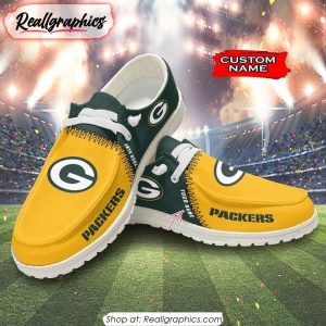 NFL Green Bay Packers Custom Name Hey Dude Shoes
