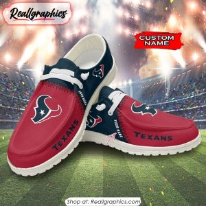 NFL Houston Texans Custom Name Hey Dude Shoes