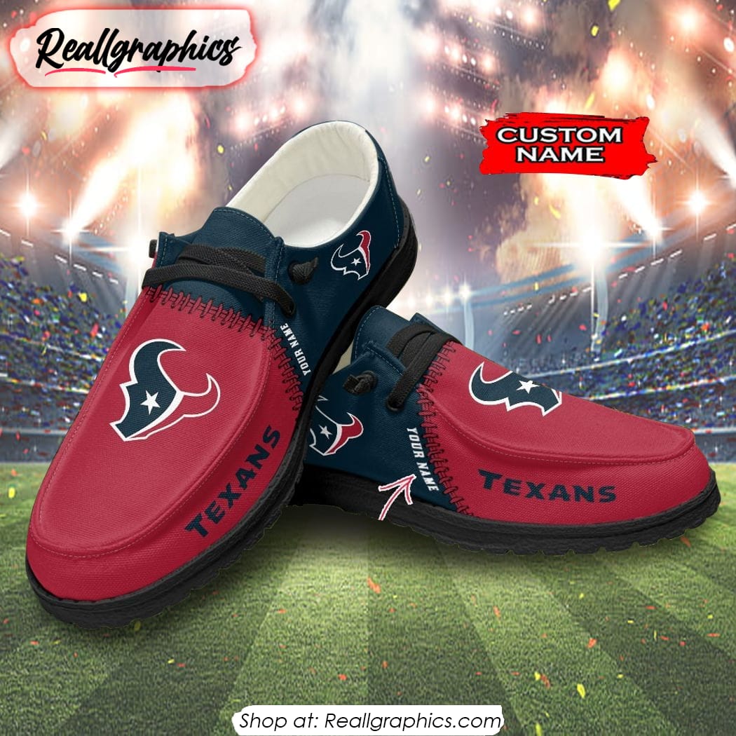 NFL Houston Texans Custom Name Hey Dude Shoes