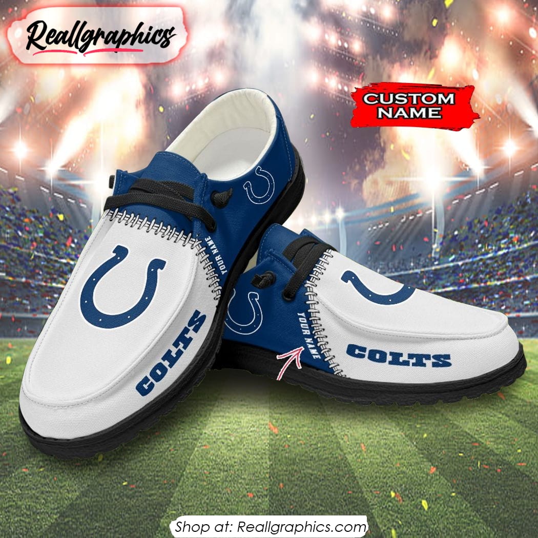 NFL Indianapolis Colts Custom Name Hey Dude Shoes