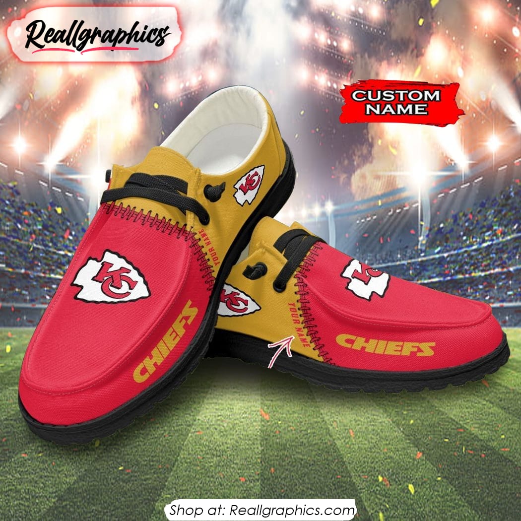 NFL Kansas City Chiefs Custom Name Hey Dude Shoes