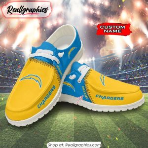 NFL Los Angeles Chargers Custom Name Hey Dude Shoes