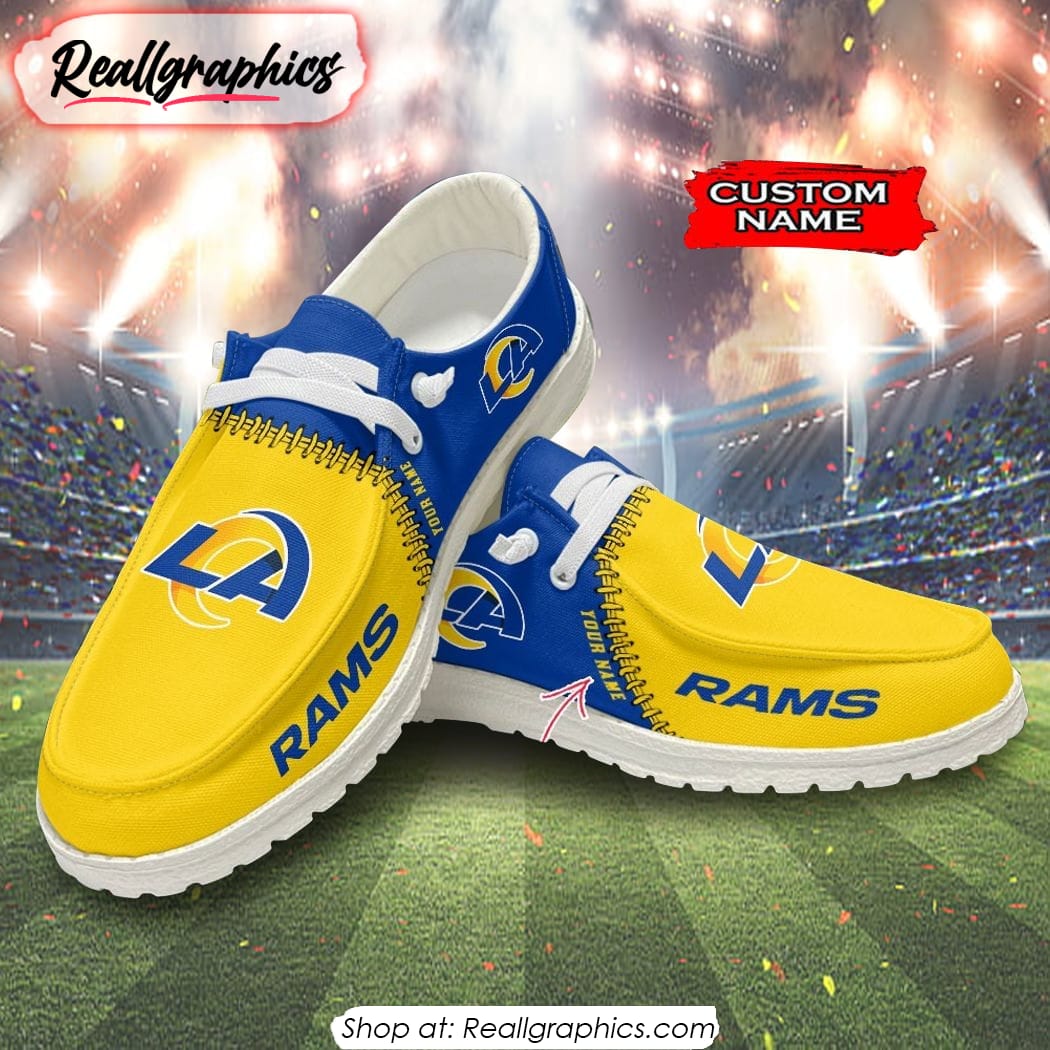 NFL Los Angeles Rams Custom Name Hey Dude Shoes NFL Los Angeles Rams Custom Name Hey Dude Shoes