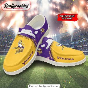 NFL Minnesota Vikings Custom Name Hey Dude Shoes