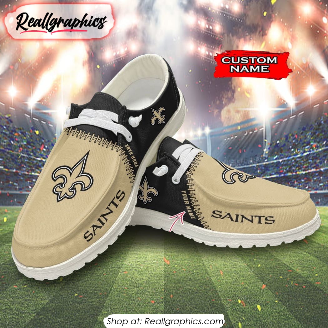 NFL New Orleans Saints Custom Name Hey Dude Shoes NFL New Orleans Saints Custom Name Hey Dude Shoes