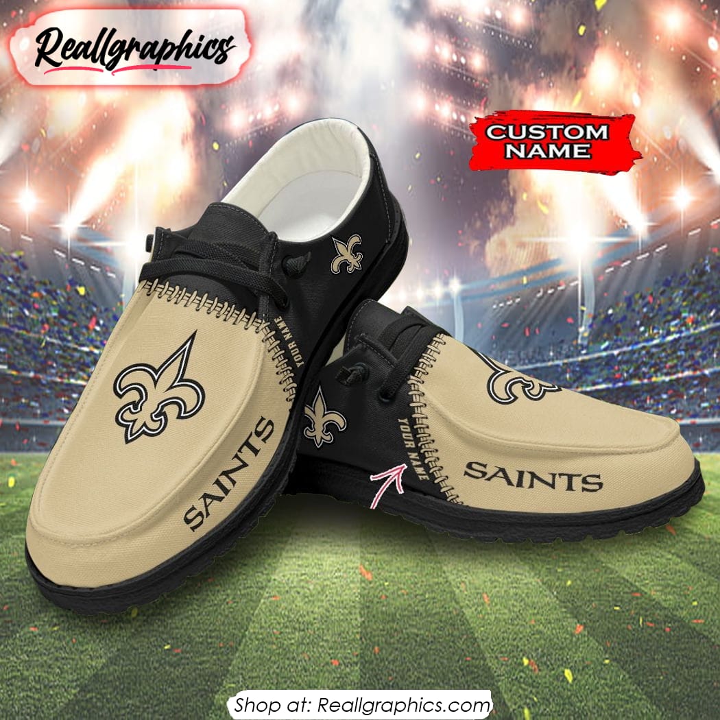 NFL New Orleans Saints Custom Name Hey Dude Shoes