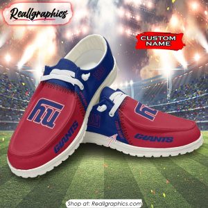 NFL New York Giants Custom Name Hey Dude Shoes