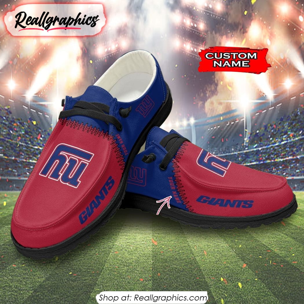 NFL New York Giants Custom Name Hey Dude Shoes