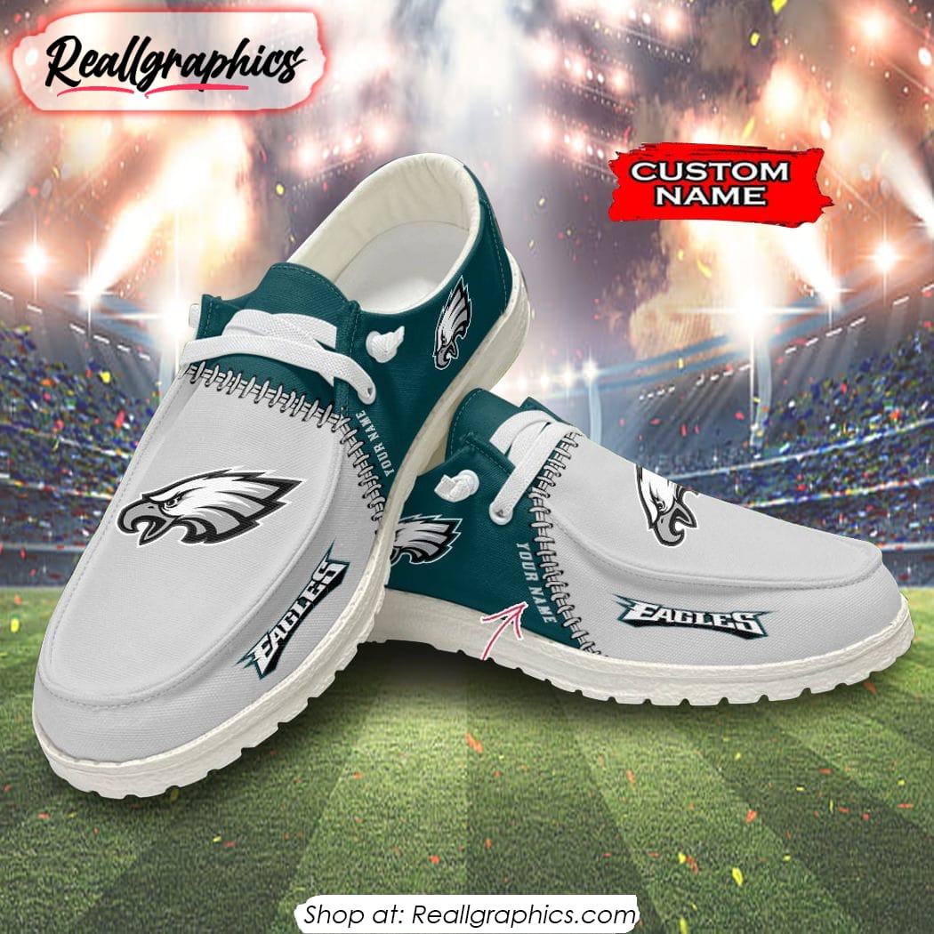NFL Philadelphia Eagles Custom Name Hey Dude Shoes NFL Philadelphia Eagles Custom Name Hey Dude Shoes
