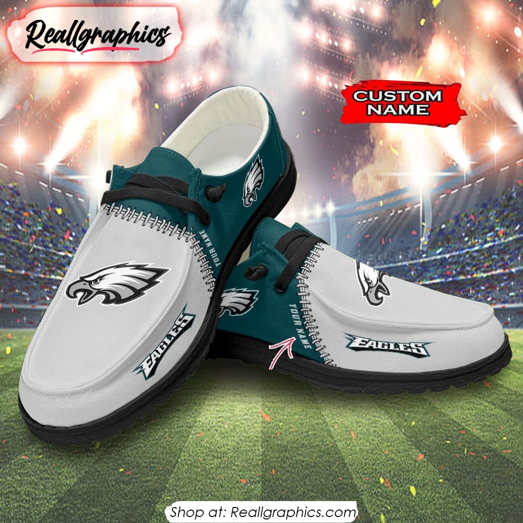 NFL Philadelphia Eagles Custom Name Hey Dude Shoes