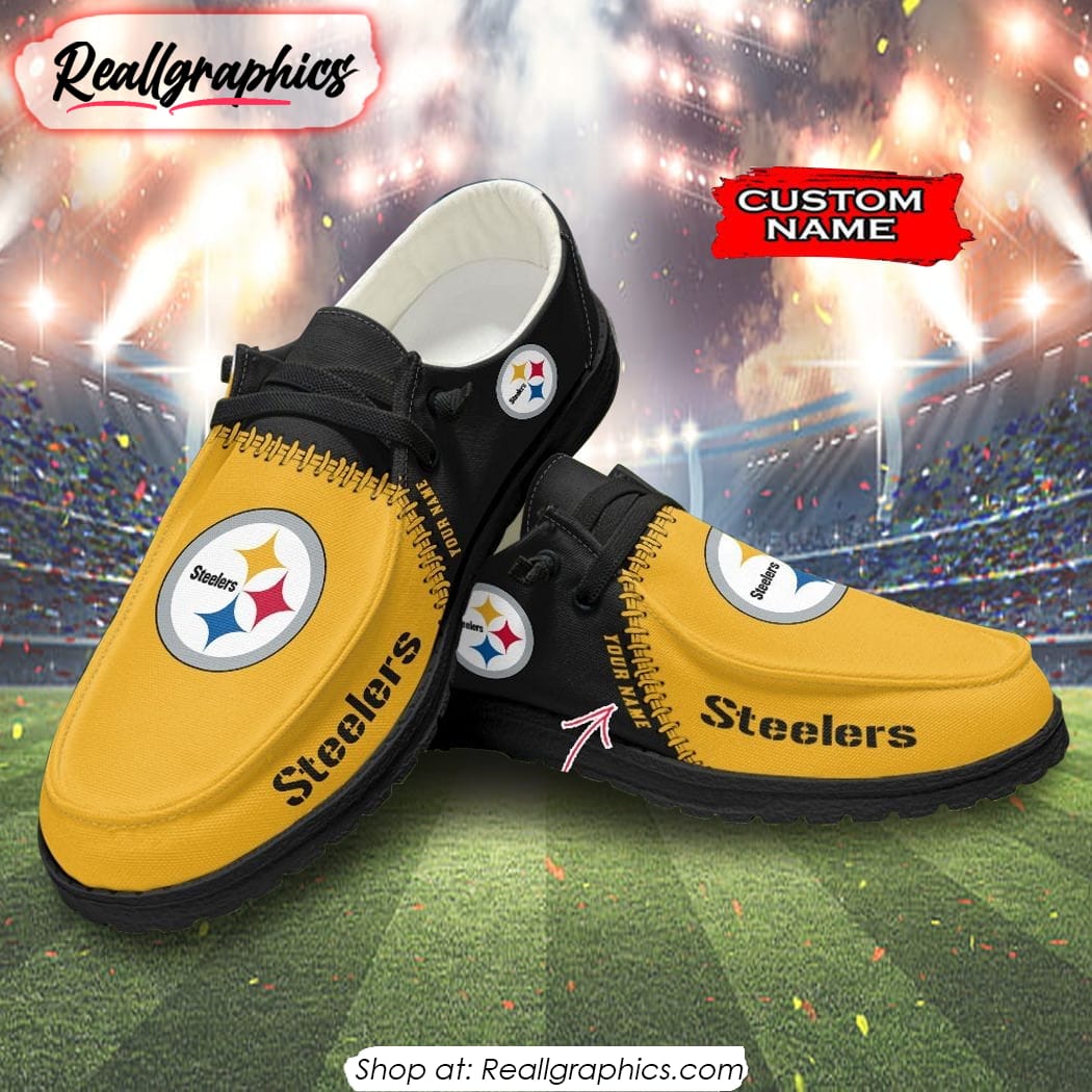 NFL Pittsburgh Steelers Custom Name Hey Dude Shoes