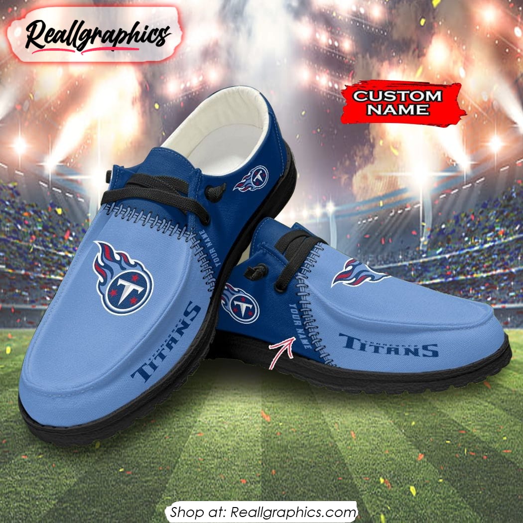 NFL Tennessee Titans Custom Name Hey Dude Shoes