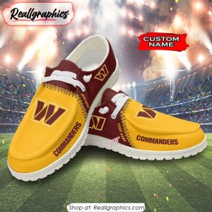 NFL Washington Commanders Custom Name Hey Dude Shoes
