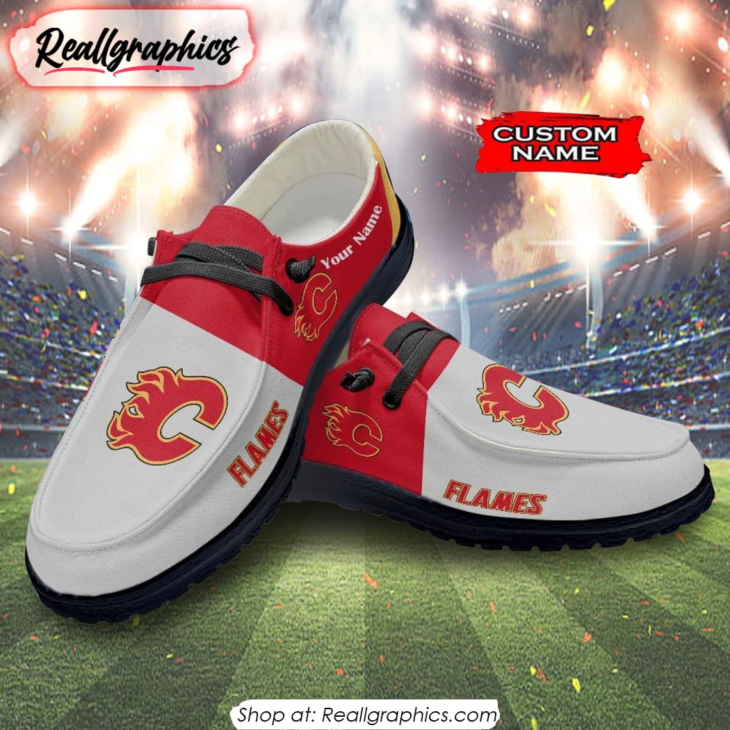 NHL Calgary Flames Hey Dude Shoes Gift For Fans NHL Calgary Flames Hey Dude Shoes Gift For Fans