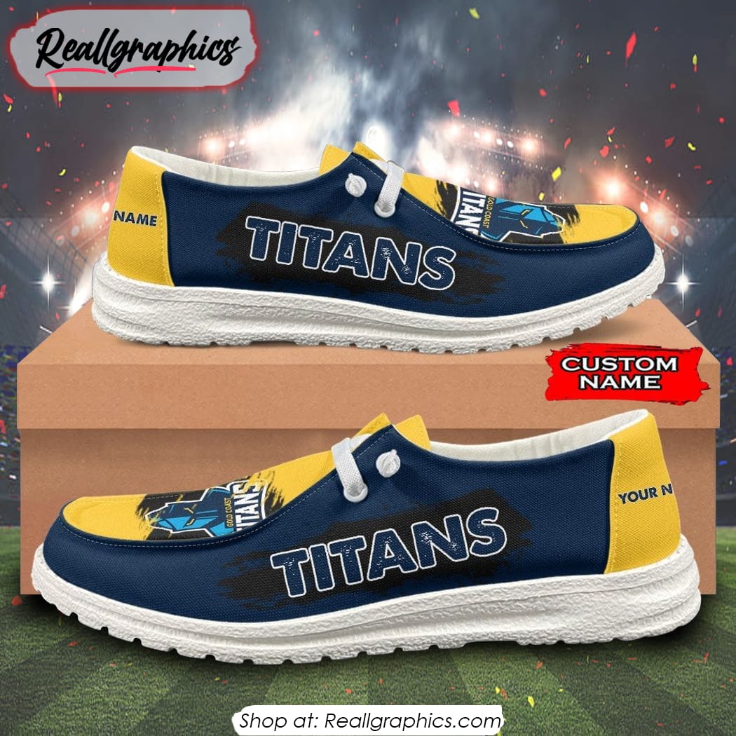 NRL Gold Coast Titans New Personalized Hey Dude Shoes Gift For Fans NRL Gold Coast Titans New Personalized Hey Dude Shoes Gift For Fans