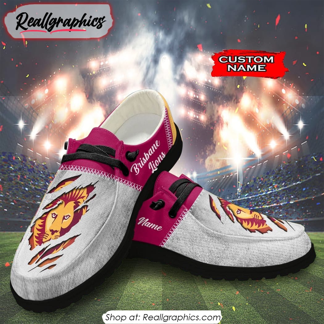 Personalized AFL Brisbane Lions Hey Dude Shoes For Fan