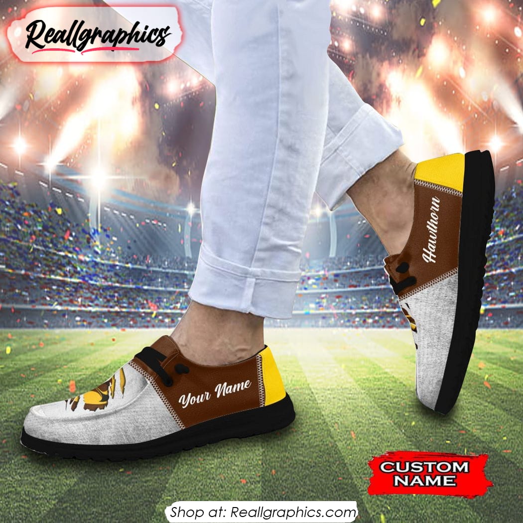 Personalized AFL Hawthorn Hawks Hey Dude Shoes For Fan Personalized AFL Hawthorn Hawks Hey Dude Shoes For Fan