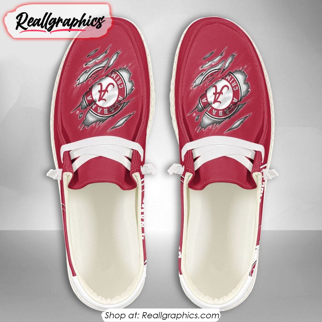 Personalized NCAA Alabama Crimson Tide Broken Wall Hey Dude Shoes Personalized NCAA Alabama Crimson Tide Broken Wall Hey Dude Shoes
