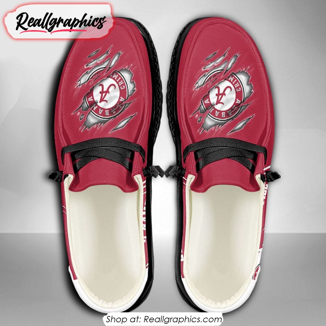 Personalized NCAA Alabama Crimson Tide Broken Wall Hey Dude Shoes