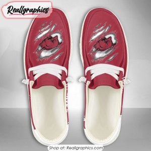 Personalized NCAA Arkansas Razorbacks Broken Wall Hey Dude Shoes
