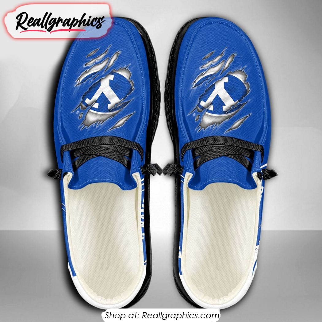 Personalized NCAA BYU Cougars Broken Wall Hey Dude Shoes