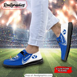 personalized ncaa byu cougars broken wall hey dude shoes