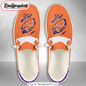 Personalized NCAA Clemson Tigers Broken Wall Hey Dude Shoes