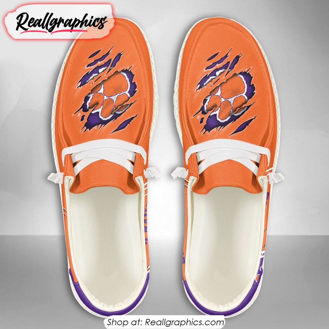 Personalized NCAA Clemson Tigers Broken Wall Hey Dude Shoes Personalized NCAA Clemson Tigers Broken Wall Hey Dude Shoes