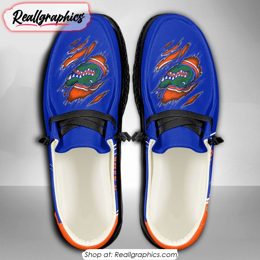 Personalized NCAA Florida Gators Broken Wall Hey Dude Shoes
