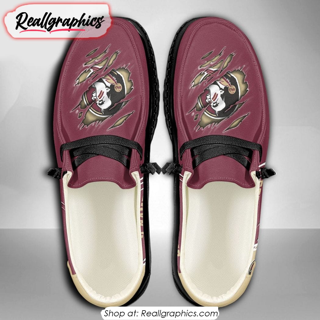 Personalized NCAA Florida State Seminoles Broken Wall Hey Dude Shoes