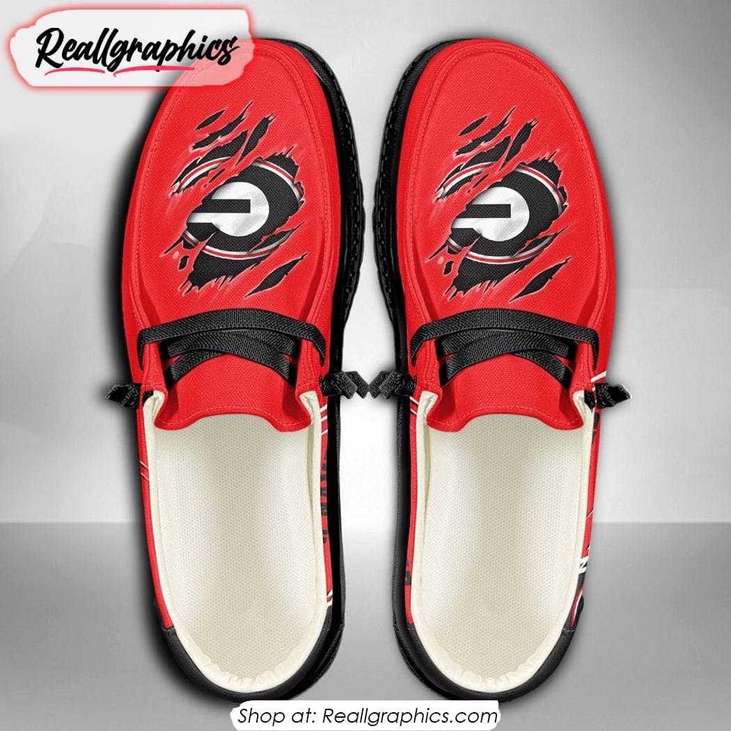 Personalized NCAA Georgia Bulldogs Broken Wall Hey Dude Shoes