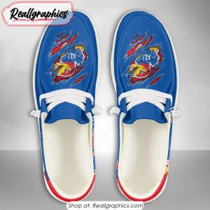 Personalized NCAA Kansas Jayhawks Broken Wall Hey Dude Shoes
