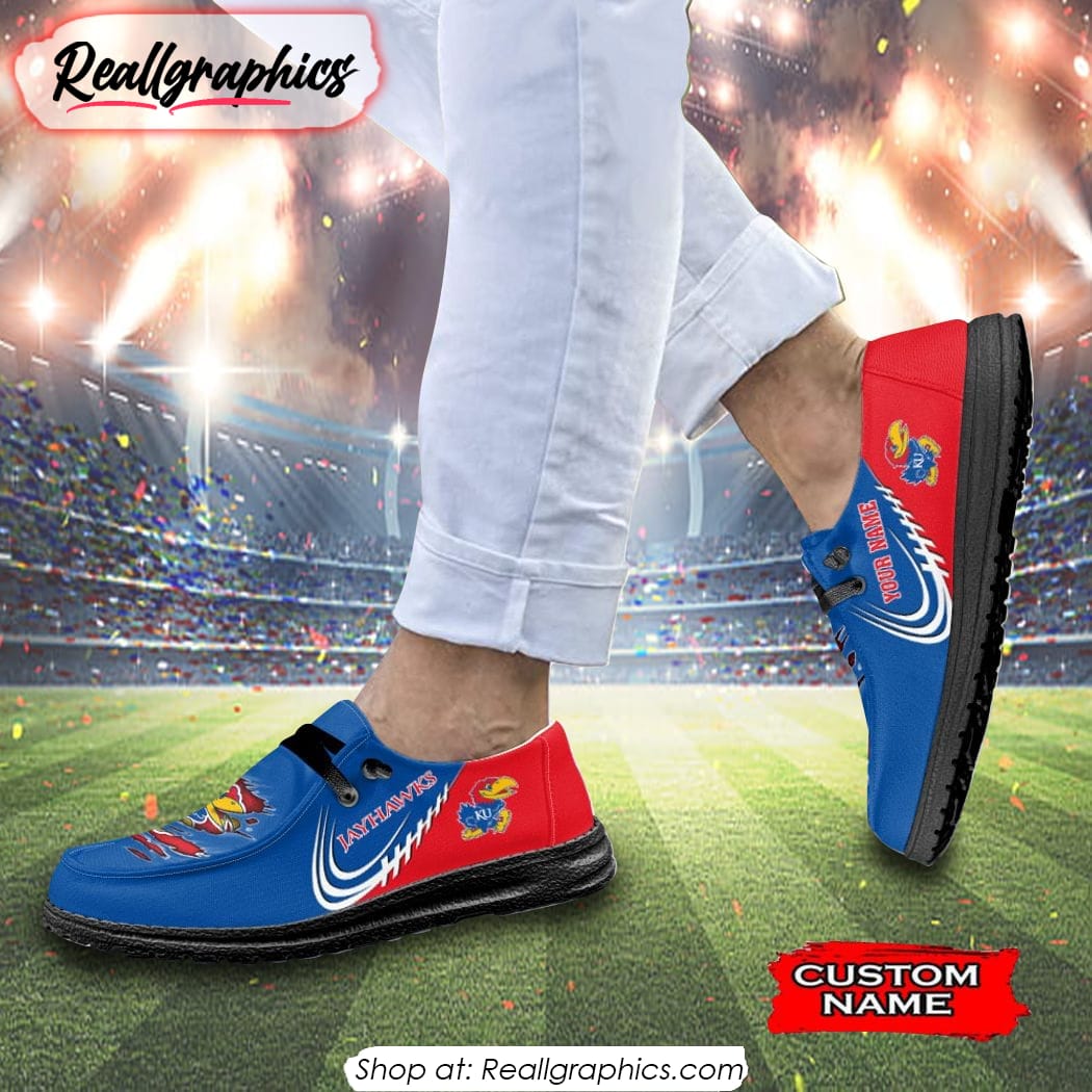 Personalized NCAA Kansas Jayhawks Broken Wall Hey Dude Shoes Personalized NCAA Kansas Jayhawks Broken Wall Hey Dude Shoes