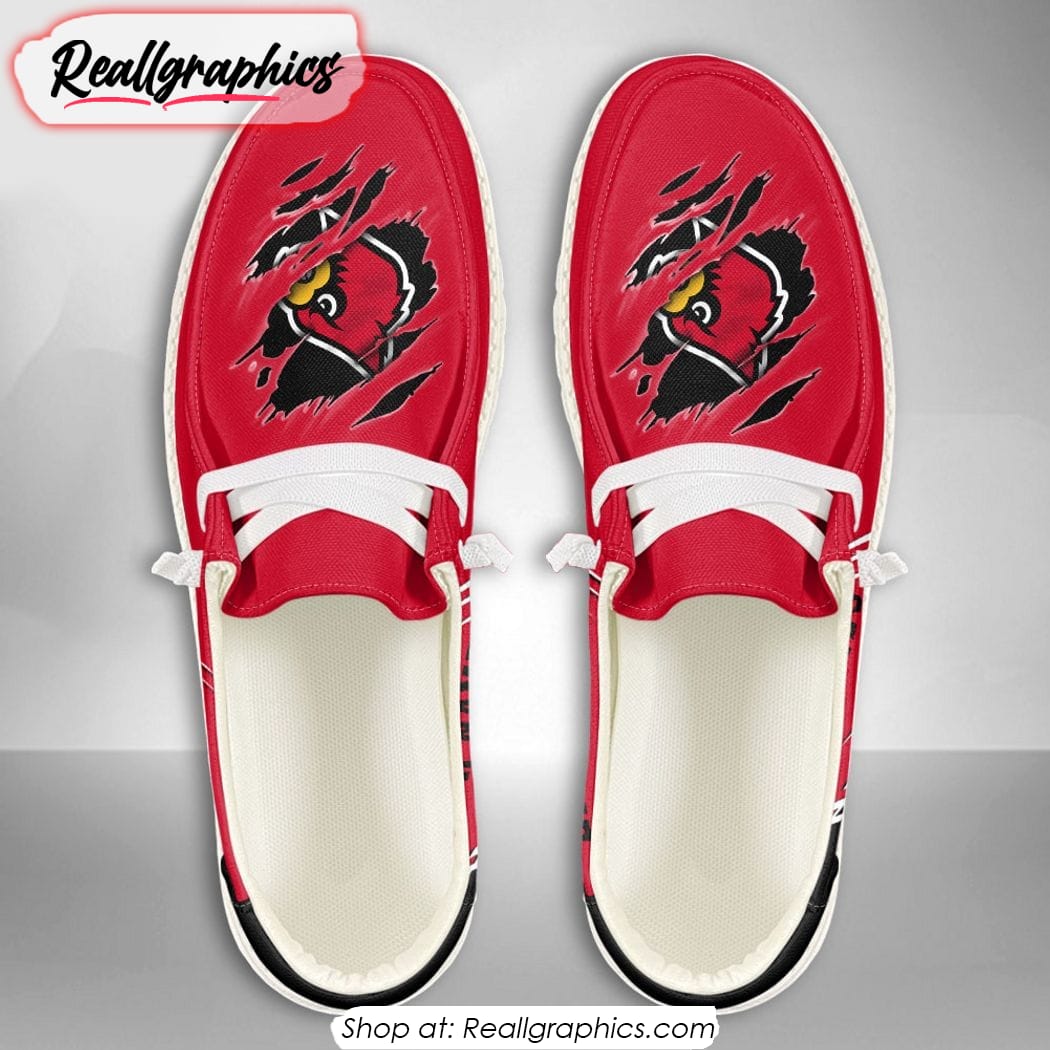 Personalized NCAA Louisville Cardinals Broken Wall Hey Dude Shoes Personalized NCAA Louisville Cardinals Broken Wall Hey Dude Shoes