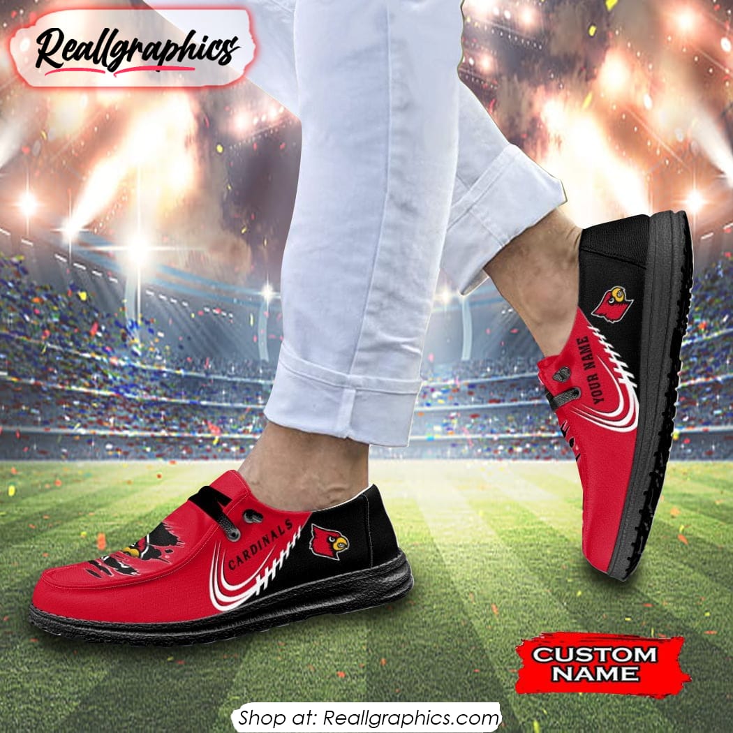 Personalized NCAA Louisville Cardinals Broken Wall Hey Dude Shoes Personalized NCAA Louisville Cardinals Broken Wall Hey Dude Shoes