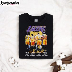 los-angeles-lakers-the-king-lebron-james-the-mamba-kobe-bryant-the-myth-anthony-davis-the-legend-shaquille-o-neal-signatures-shirt