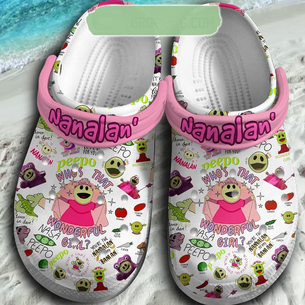 Nanalan_Nana_Land_Who_s_That_Wonderful_Girl_Nasa_Peepo_You_re_The_Nanalan_To_My_Bana_An_Winter_Holiday_Season_Greeting_Crocs_Clogs_1_qs0xtj Nanalan' Nana Land Who's That Wonderful Girl Nasa Peepo You're The Nanalan To My Bana An Winter Holiday Season Greeting Crocs